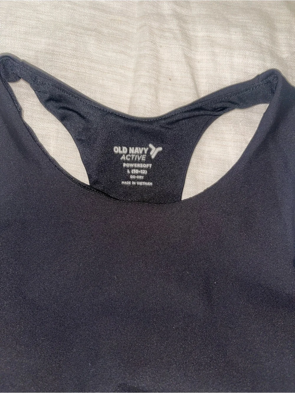 Girls Sporty Old Navy Black Racerback Cropped Tank Top
